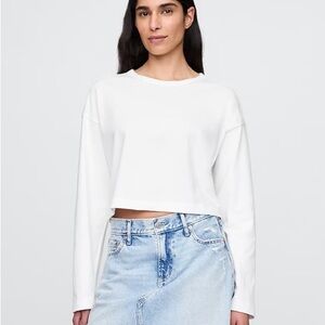 NWT GAP Organic Cotton VintageSoft Heavyweight Crop T-Shirt -White - L